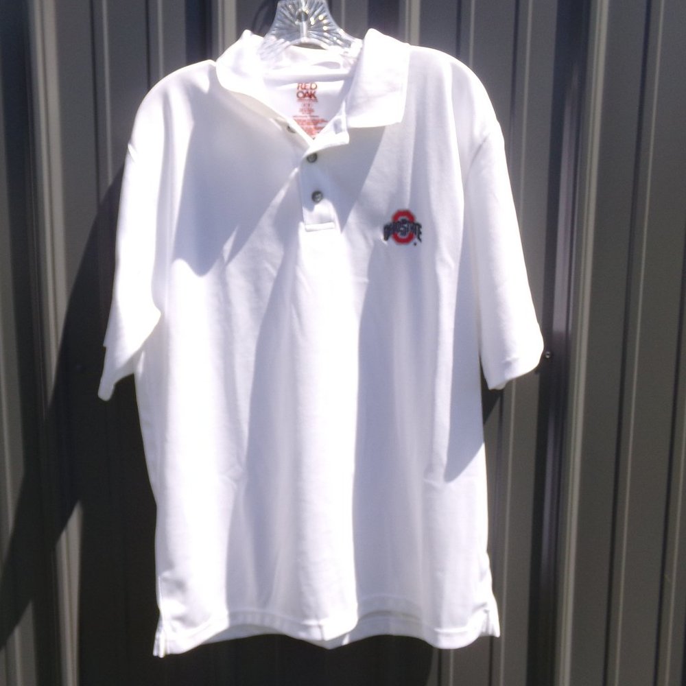 Red Oak White Ohio State Golf Polo Shirt - Size M